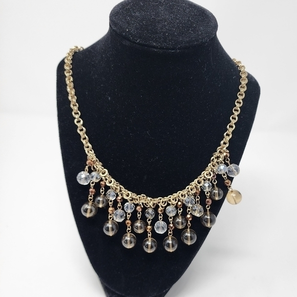 Vintage Talbots Multi Strand‎ Smoky Glass Crystal Beads Copper Necklace - Picture 10 of 10